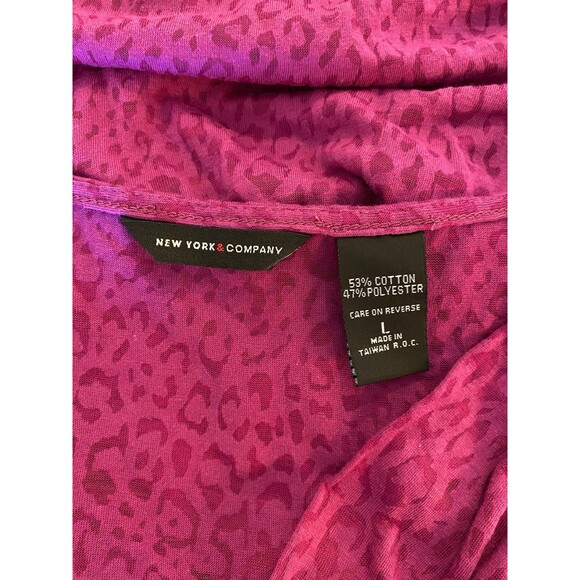 New York Co Blouse Size Large Top Pink Sleeveless V Neck Fuchsia Summer Stylish - Picture 7 of 7
